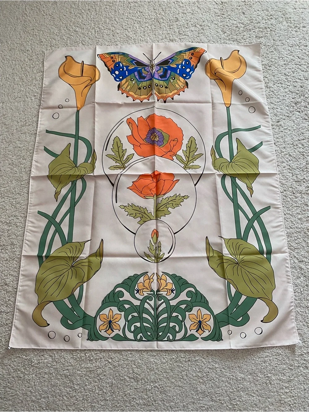 Bohemian Vintage Botanical Butterfly Tapestry Wall Decor